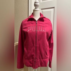 Puma, L, women’s pink zip up jacket